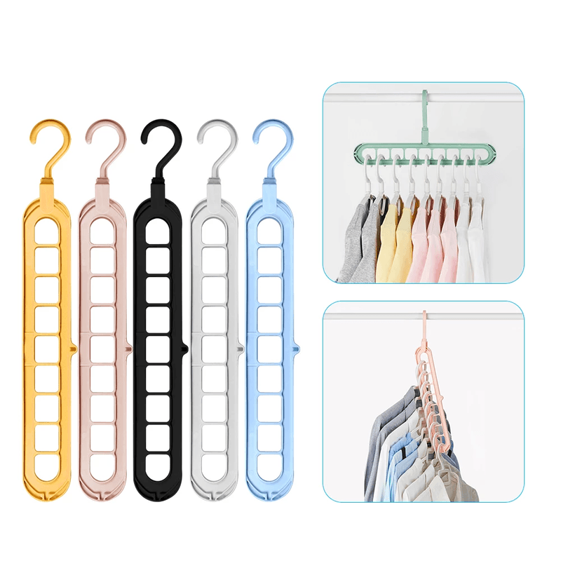 Cabide Organizador para Guarda Roupas, com capacidade para 9x mais cabides, suporta até 8 kg, versátil e resistente