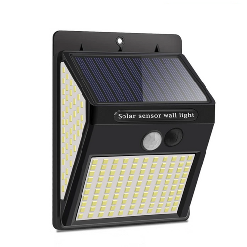 Luminária Solar com 228 Leds, com sensor de movimento e proteção IP65, ideal para áreas externas