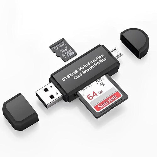 Adaptador USB para Cartão de Memória 11 em 1 compatível com Micro USB, Tipo C e todos os cartões de memória