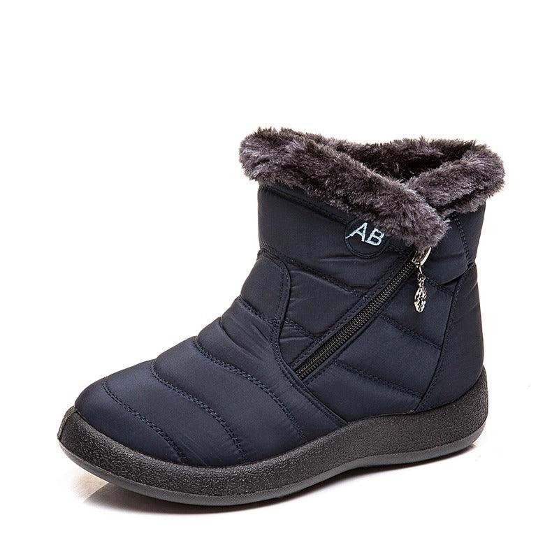 Bota Feminina de Inverno com camada dupla, impermeável e design moderno, ideal para dias frios e chuvosos