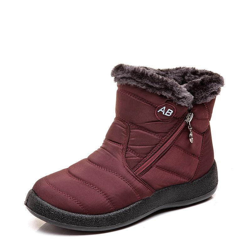 Carregar imagem no visualizador da galeria, Bota Feminina de Inverno com camada dupla, impermeável e design moderno, ideal para dias frios e chuvosos