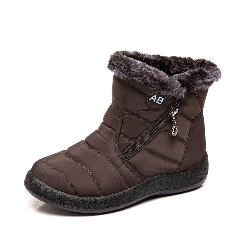 Bota Feminina de Inverno com camada dupla, impermeável e design moderno, ideal para dias frios e chuvosos