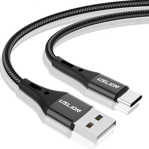 Cabo USB para Smartphone (Android), feito em nylon resistente, com carregamento rápido de 3.0 A e transmissão de dados de 480 MBPS