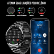 Carregar imagem no visualizador da galeria, Smartwatch de Luxo - Modern Iron com pulseira de aço inoxidável, resistente à água, chamadas Bluetooth e controle de música
