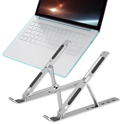 Suporte notebook dobrável ergonômico em alumínio com ajuste de ângulo