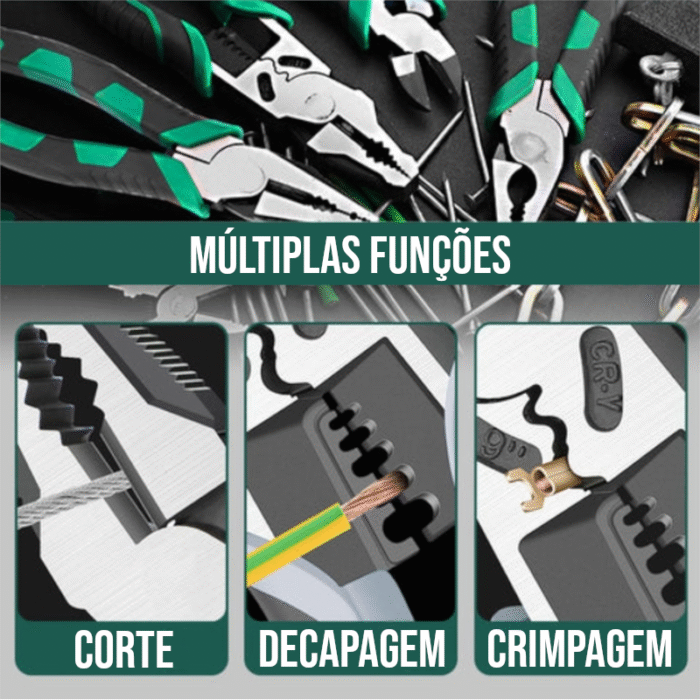 Alicate Universal Multifuncional de Aço Forjado