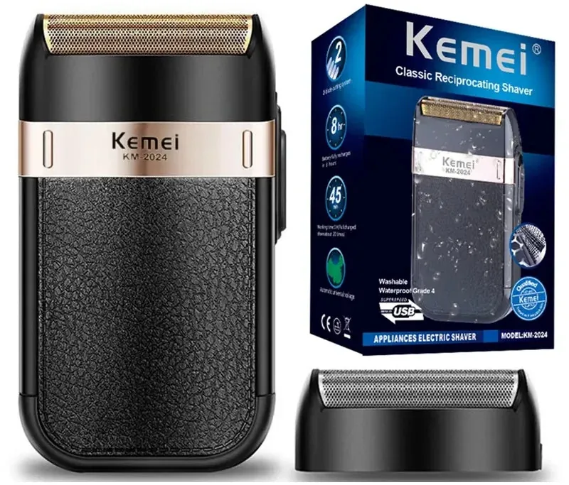 Barbeador Elétrico Recarregável Kemei Masculino