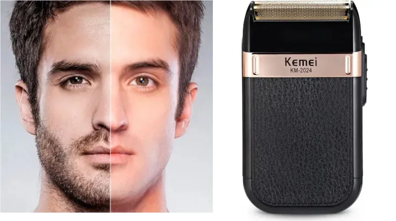Barbeador Elétrico Recarregável Kemei Masculino