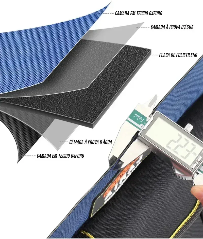 Bolsa de Ferramentas Reforçada com Base Rígida