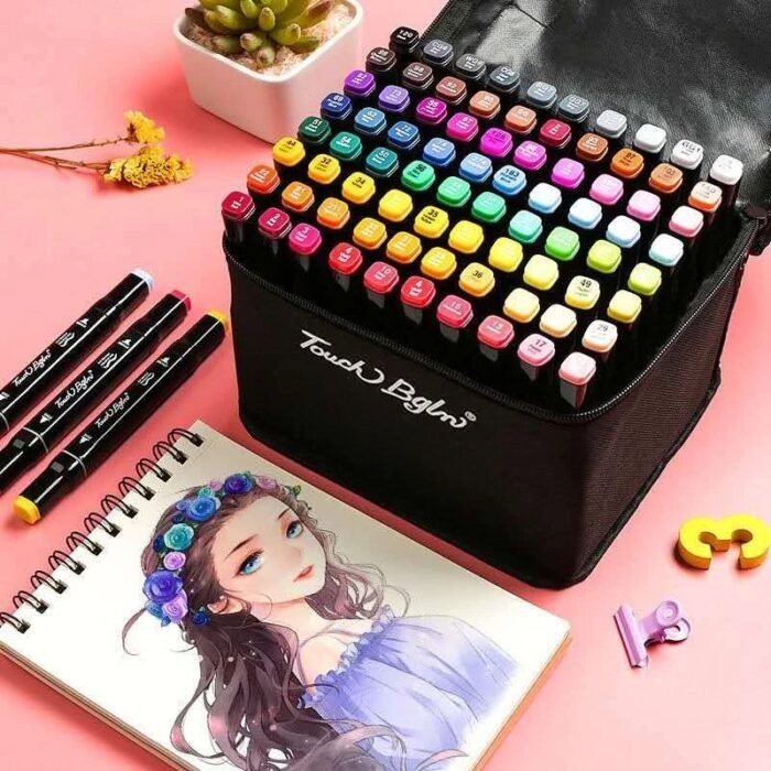 Caneta Marcadora com Ponta Dupla e Cores Vibrantes