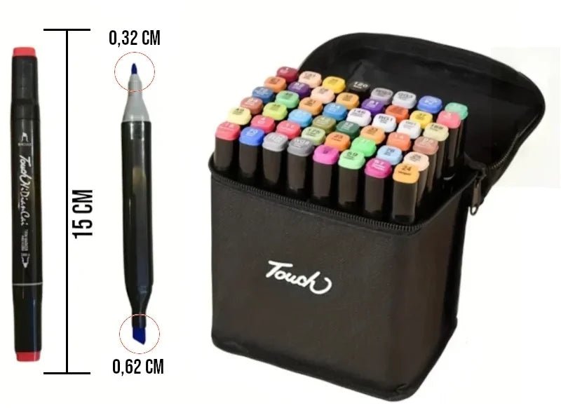 Caneta Marcadora com Ponta Dupla e Cores Vibrantes
