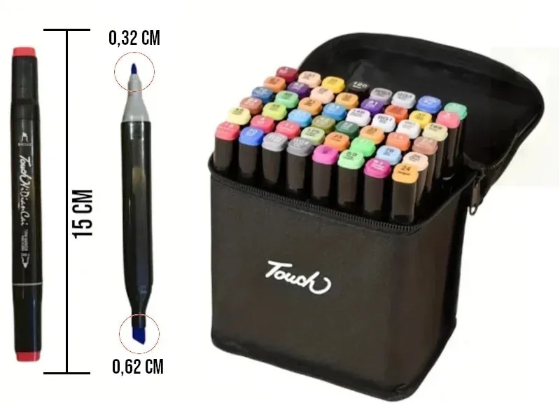 Caneta Marcadora com Ponta Dupla e Cores Vibrantes