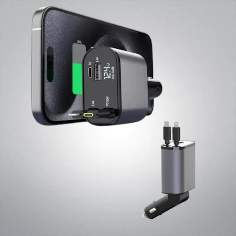 Carregador Veicular 4 em 1 Turbo Universal para Carro