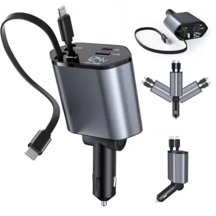 Carregador Veicular 4 em 1 Turbo Universal para Carro