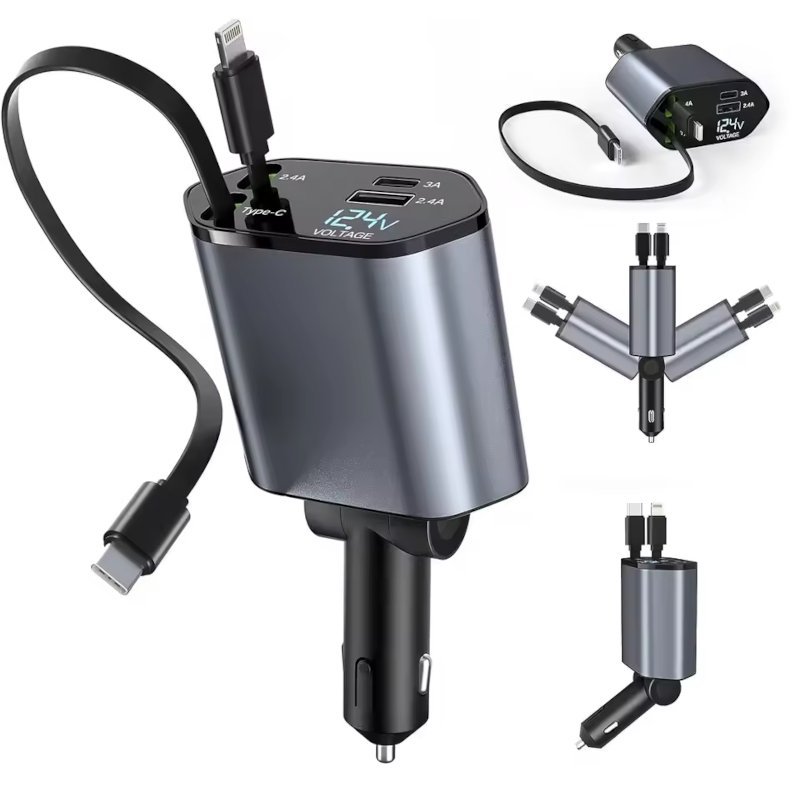 Carregador Veicular 4 em 1 Turbo Universal para Carro