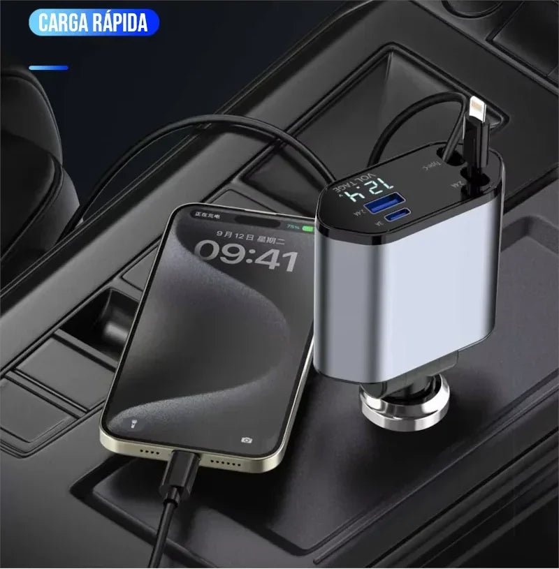 Carregador Veicular 4 em 1 Turbo Universal para Carro