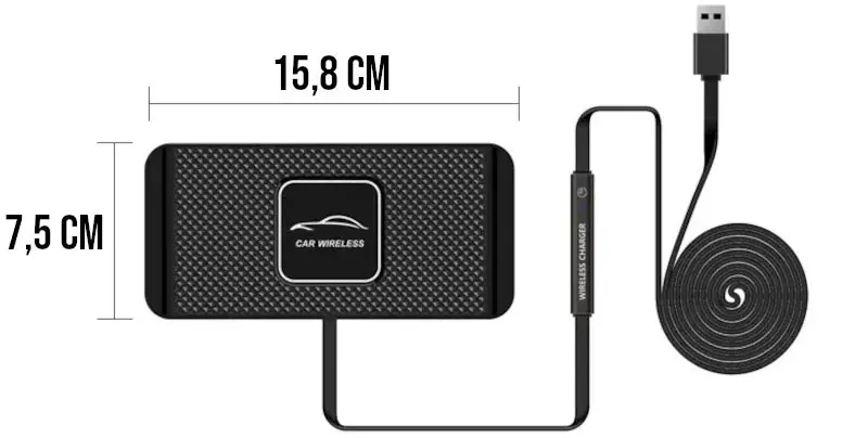 Carregador Sem Fio Veicular por Indução 15W