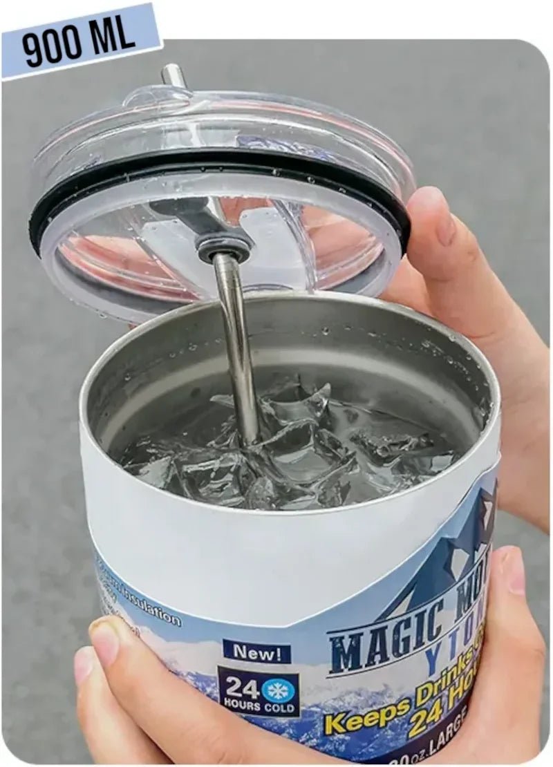 Copo Térmico Inox 900ml com Tampa e Canudo