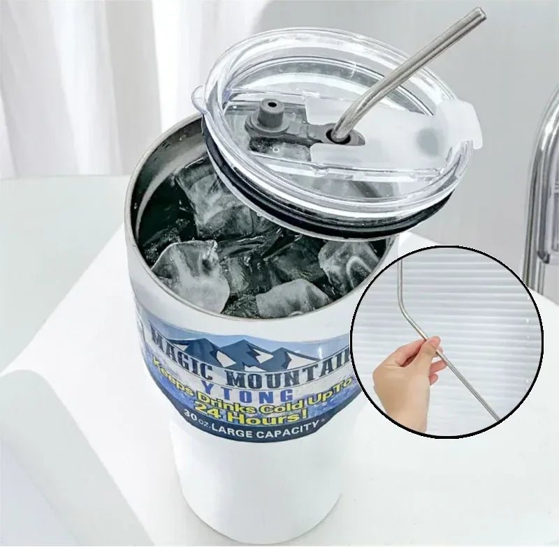Copo Térmico Inox 900ml com Tampa e Canudo