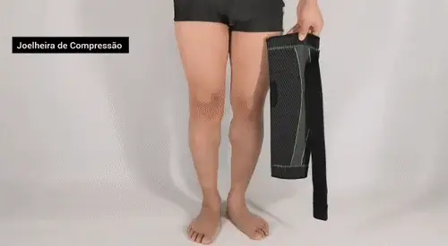 Joelheira com Compressão longa Esportiva Ajustável com 2 Unidades