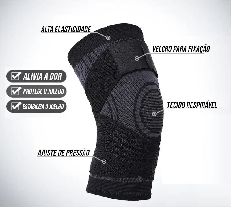 Joelheira com Compressão Esportiva Ajustável com 2 Unidades