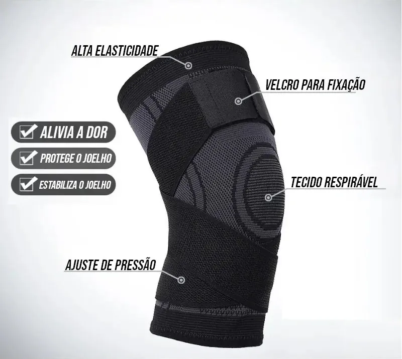 Joelheira com Compressão Esportiva Ajustável Compre 1 Leve 2