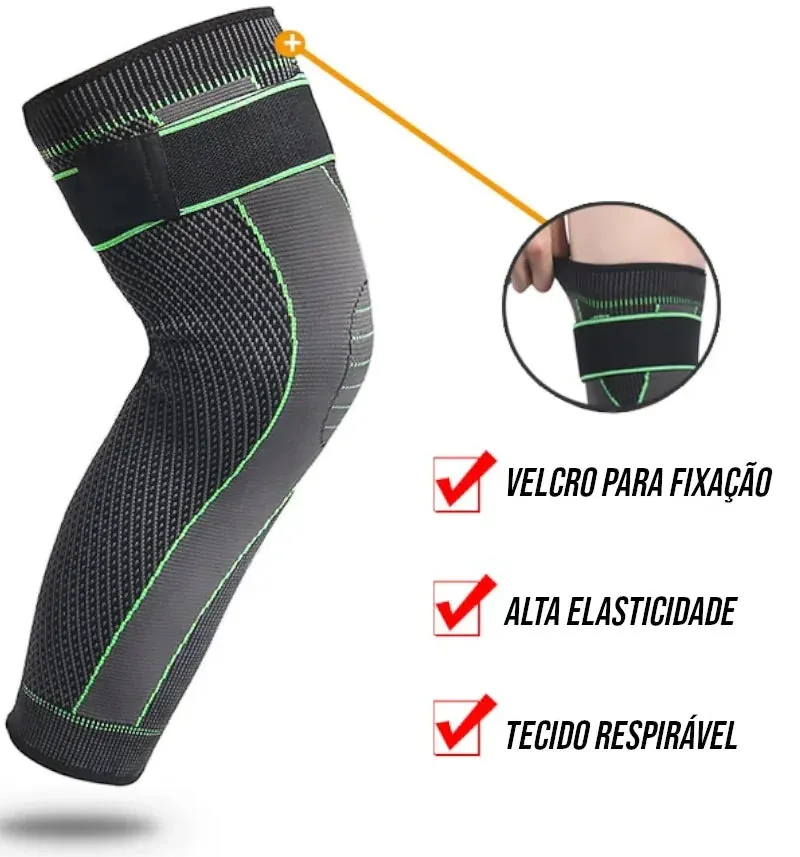 Joelheira com Compressão longa Esportiva Ajustável Compre 1 Leve 2