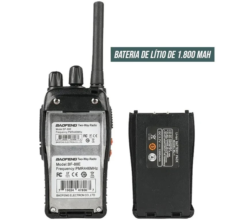 Kit Rádio Comunicador Profissional Baofeng com 2 Unidades