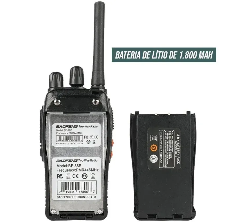 Kit Rádio Comunicador Profissional Baofeng com 2 Unidades
