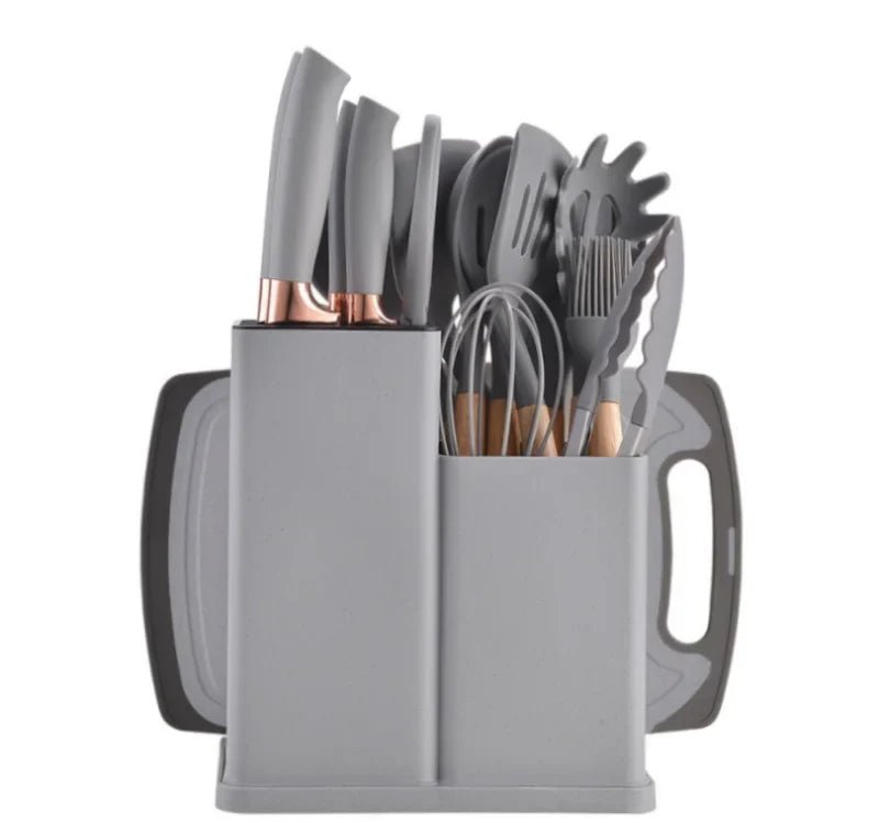 Kit Utensílios para Cozinha em Silicone com 19 Peças Completo