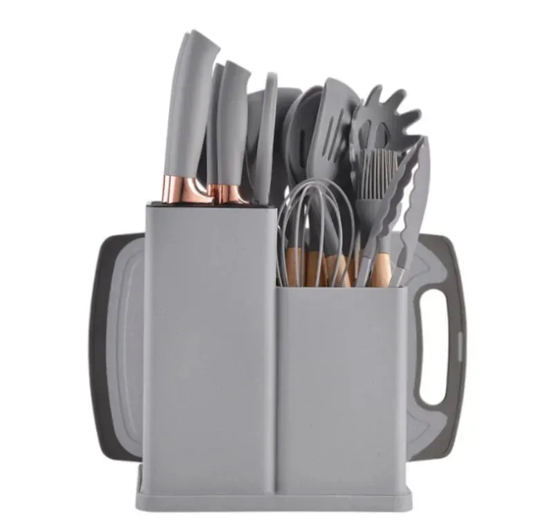 Kit Utensílios para Cozinha em Silicone com 19 Peças Completo