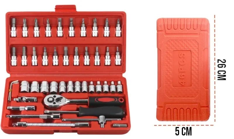 Kit de Ferramentas 46 Peças com Maleta Reforçada