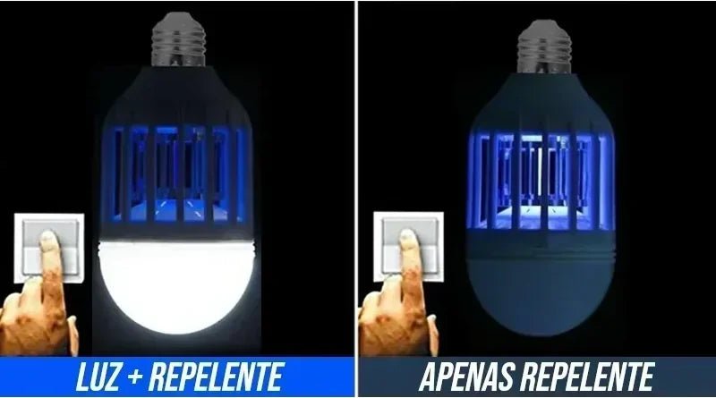 Lâmpada UV LED 2 em 1 com Repelente de Mosquitos
