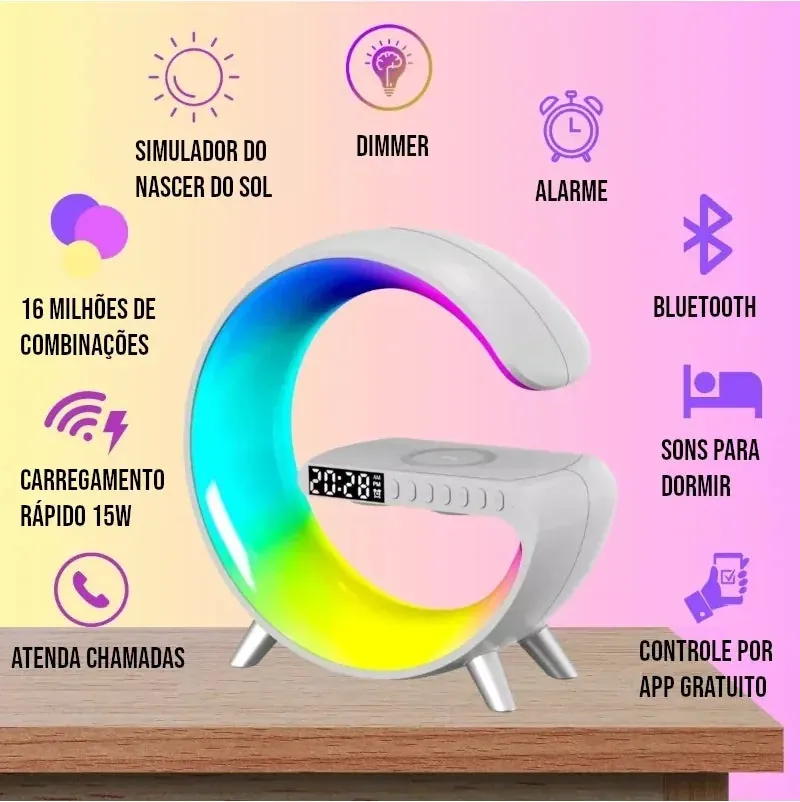 Luminária Led Inteligente com Bluetooth e Indução