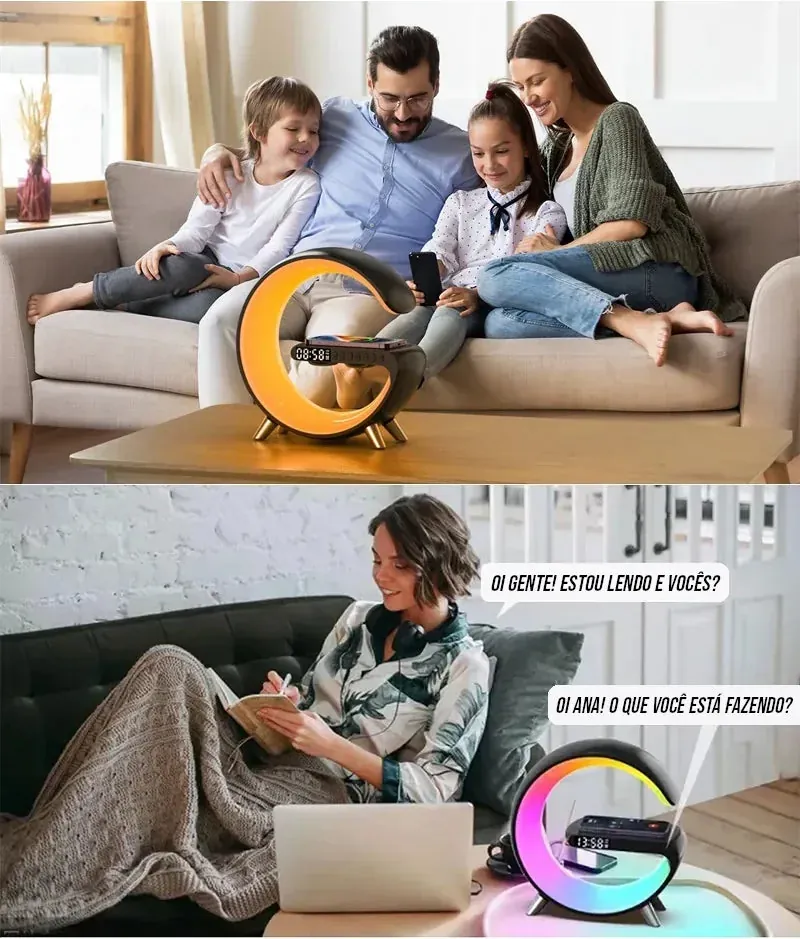 Luminária Led Inteligente com Bluetooth e Indução