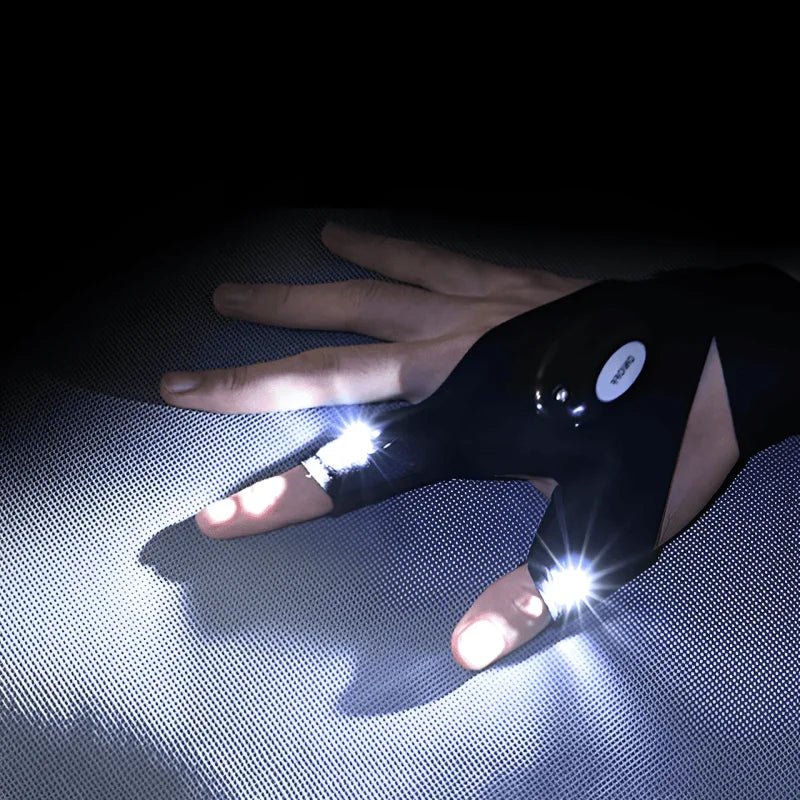Luvas com Lanterna LED Recarregável e Impermeável