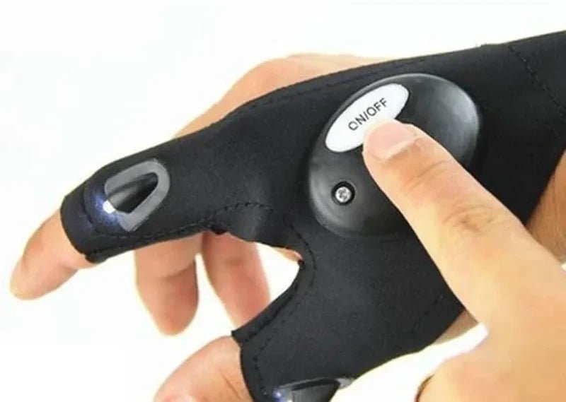 Luvas com Lanterna LED Recarregável e Impermeável