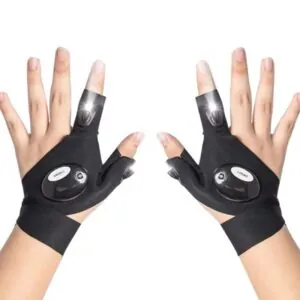 Luvas com Lanterna LED Recarregável e Impermeável