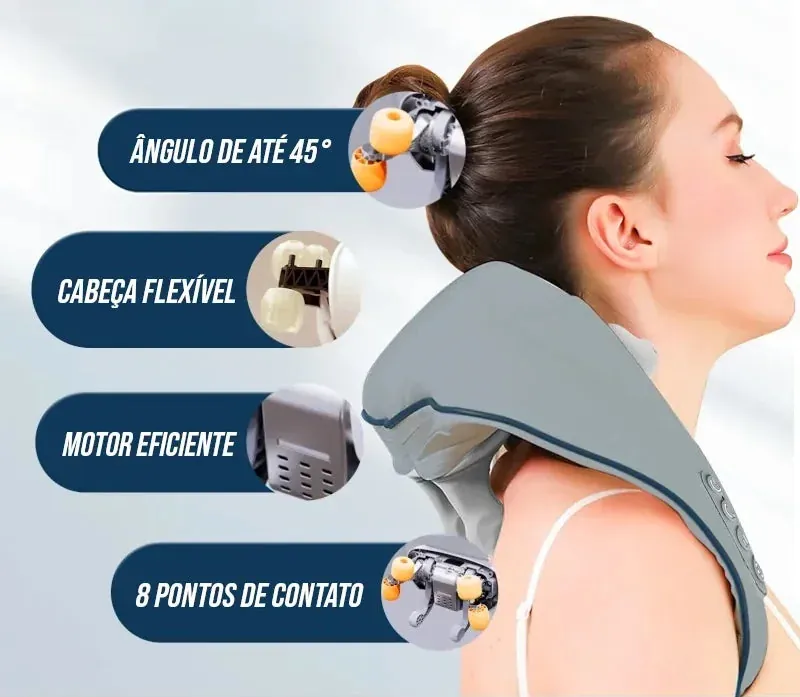Massageador de Pescoço e Ombros Portátil Elétrico