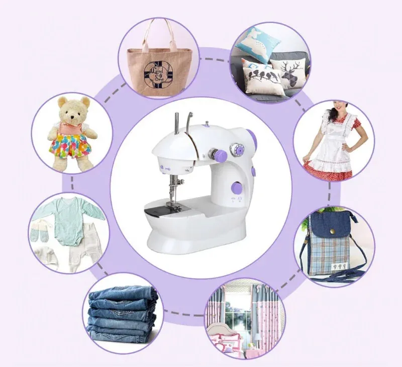 Mini Máquina Costura Elétrica Portátil com Mesa