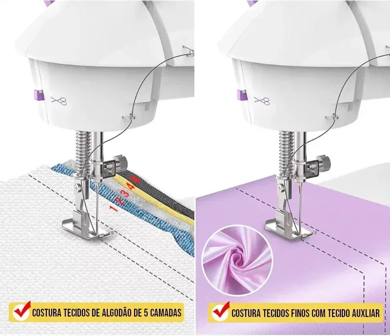 Mini Máquina Costura Elétrica Portátil com Mesa