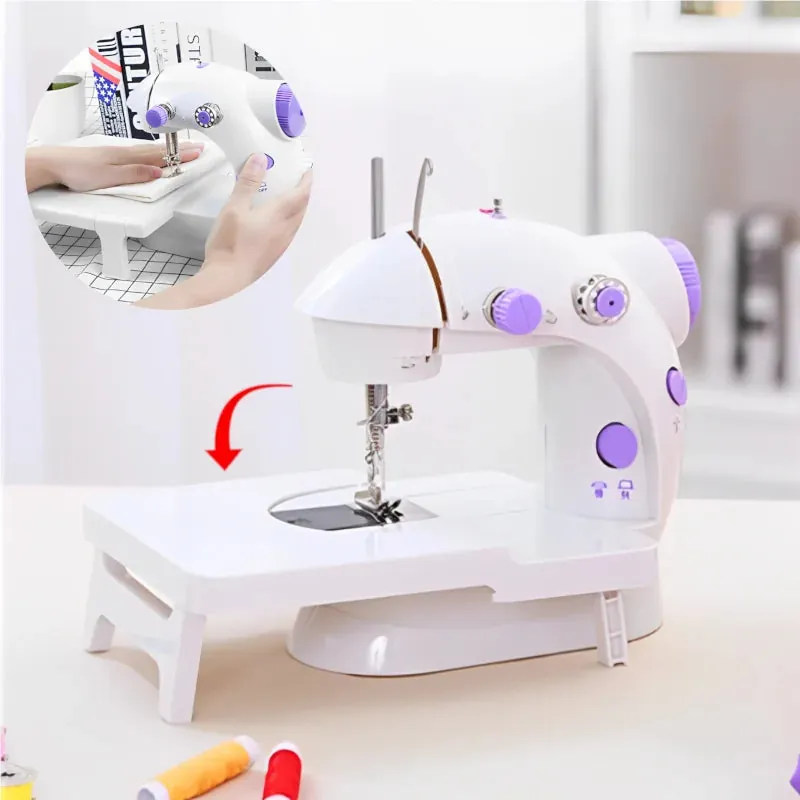 Mini Máquina Costura Elétrica Portátil com Mesa