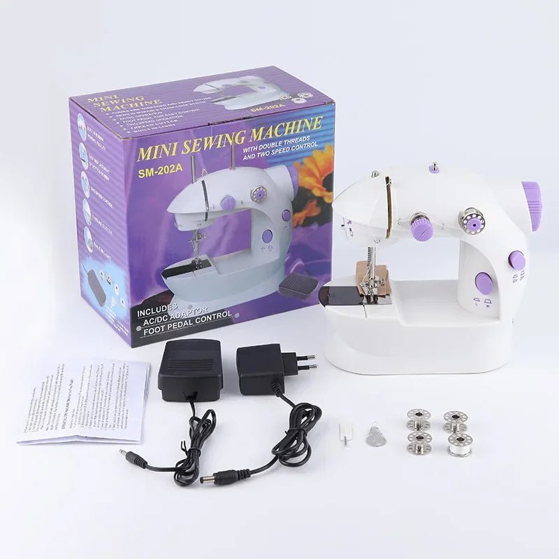 Mini Máquina Costura Elétrica Portátil com Mesa