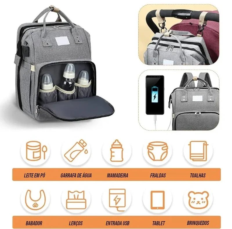 Mochila Maternidade com Berço e Trocador