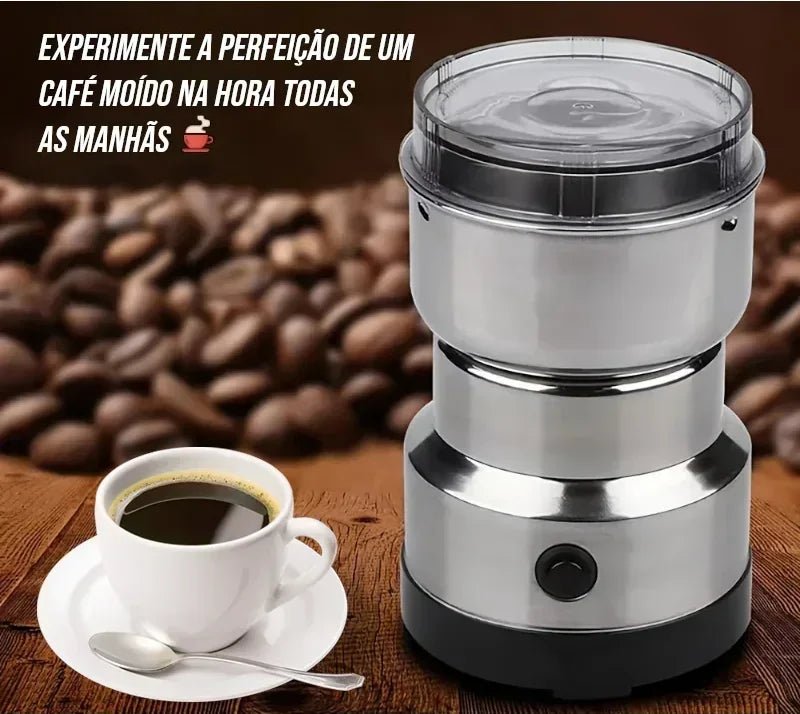Moedor de Café Elétrico Inox para Grãos Portátil