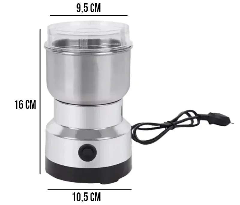 Moedor de Café Elétrico Inox para Grãos Portátil