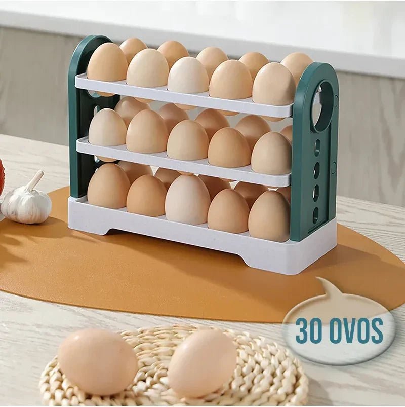 Organizador Retrátil de Ovos para Geladeira 30 Unidades