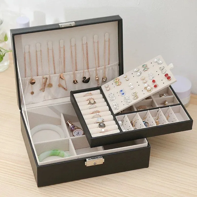 Porta-Joias de Veludo com Divisórias Internas