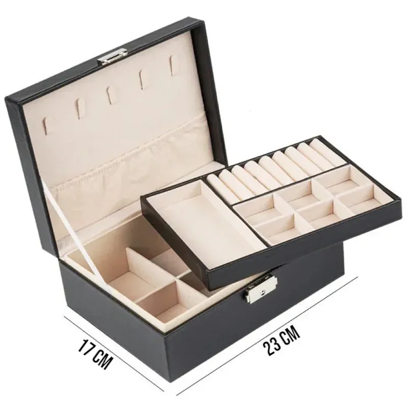 Porta-Joias de Veludo com Divisórias Internas