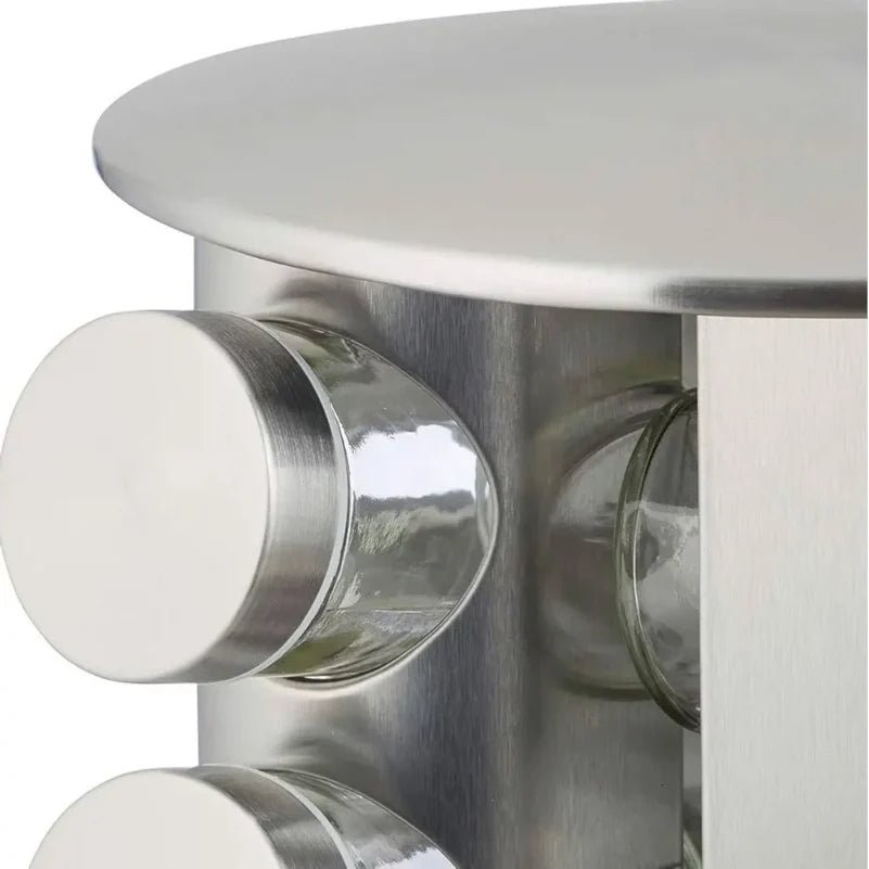 Porta Temperos e Condimentos Giratório em Inox